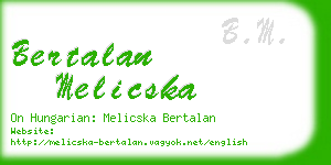 bertalan melicska business card